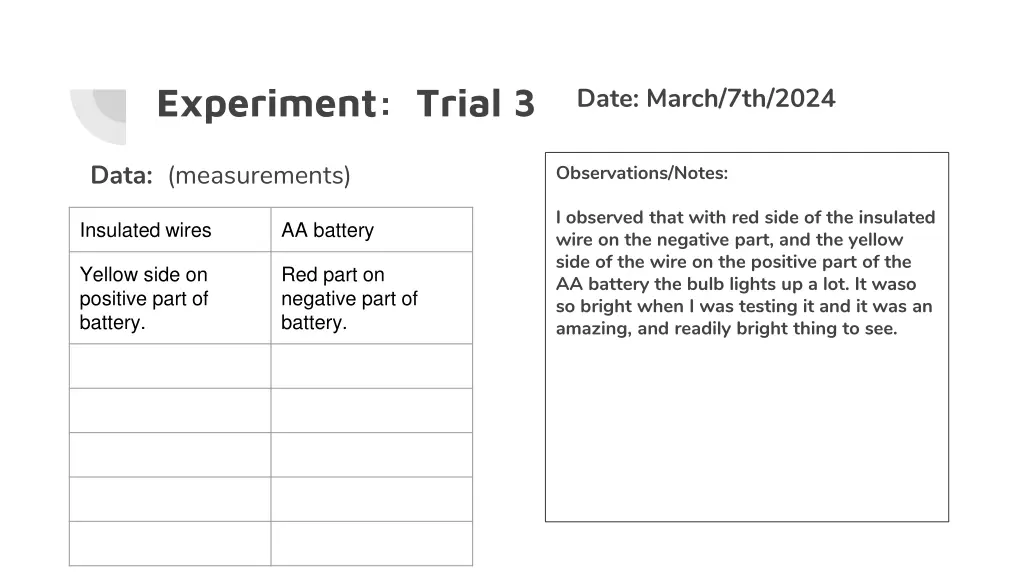 experiment trial 3