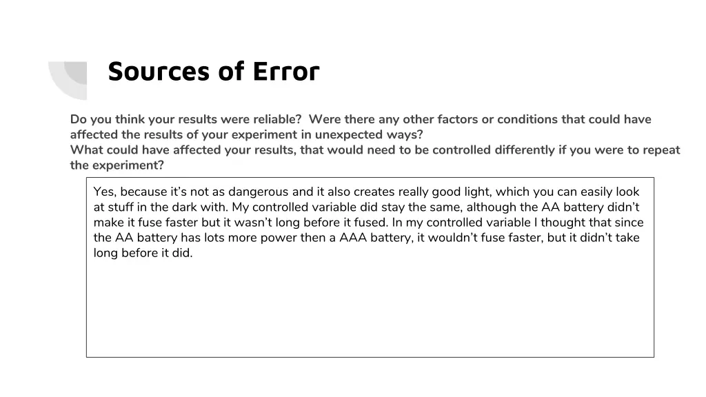 sources of error