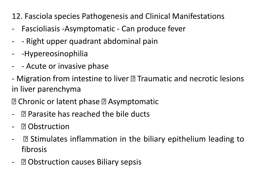 12 fasciola species pathogenesis and clinical