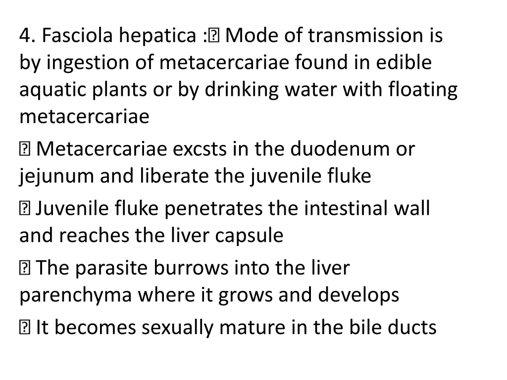 4 fasciola hepatica mode of transmission