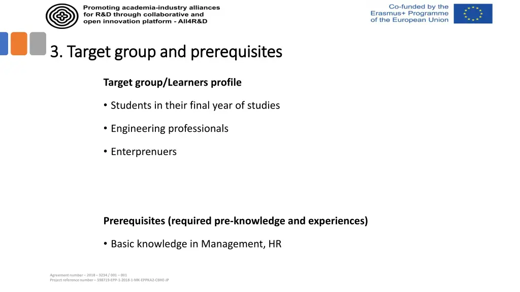 3 target group and prerequisites 3 target group