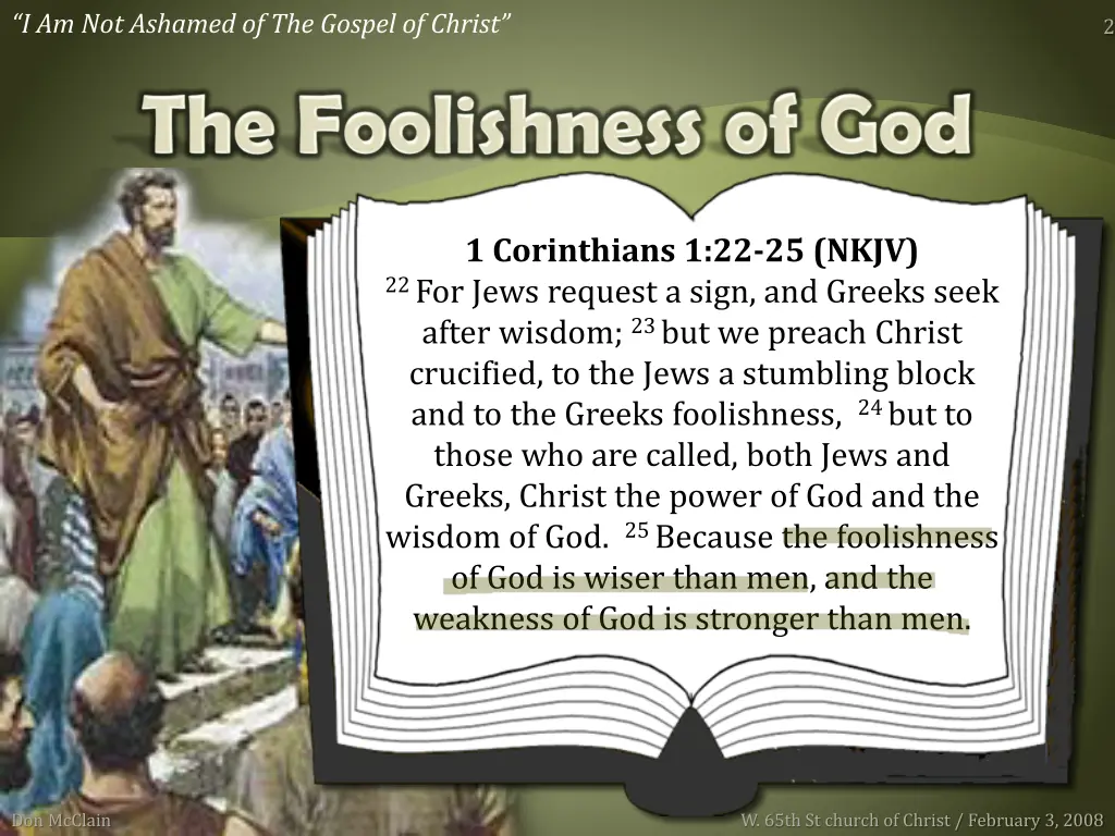 i am not ashamed of the gospel of christ 1