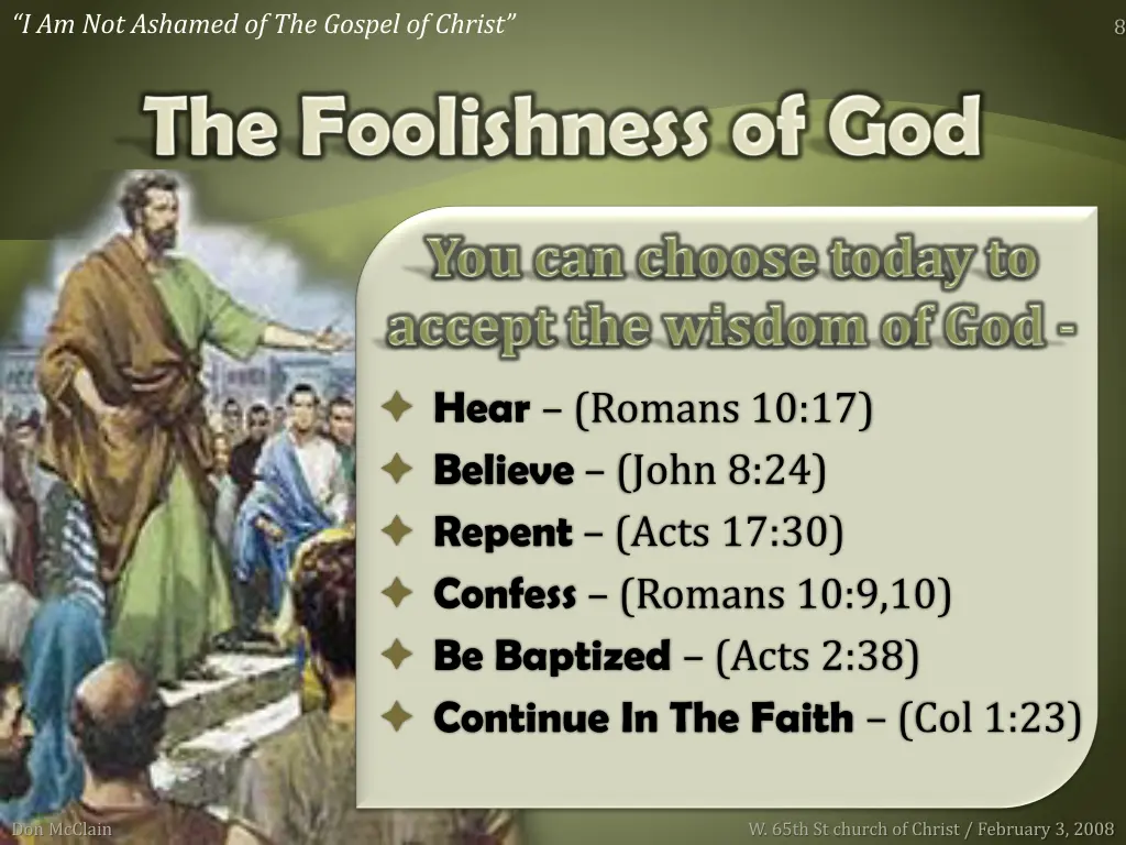 i am not ashamed of the gospel of christ 7
