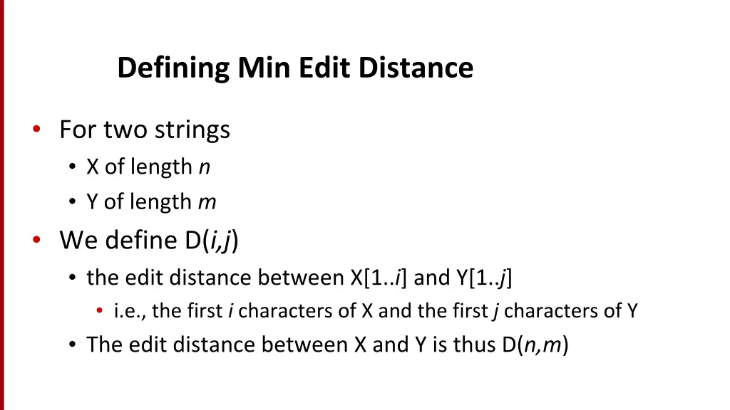 defining min edit distance