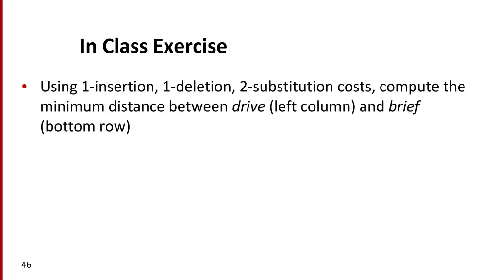 in class exercise