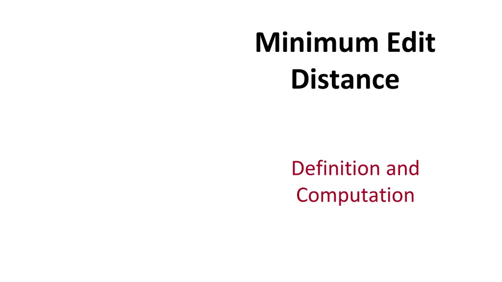 minimum edit distance