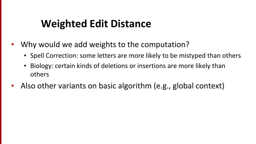 weighted edit distance