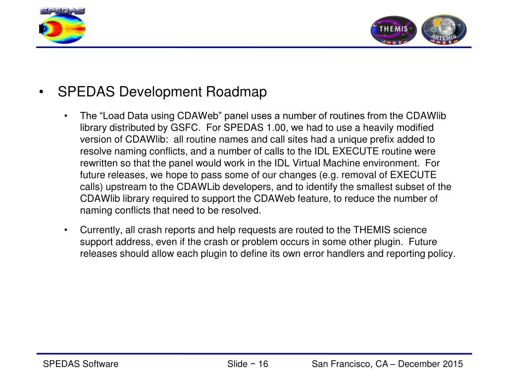 spedas development roadmap 1