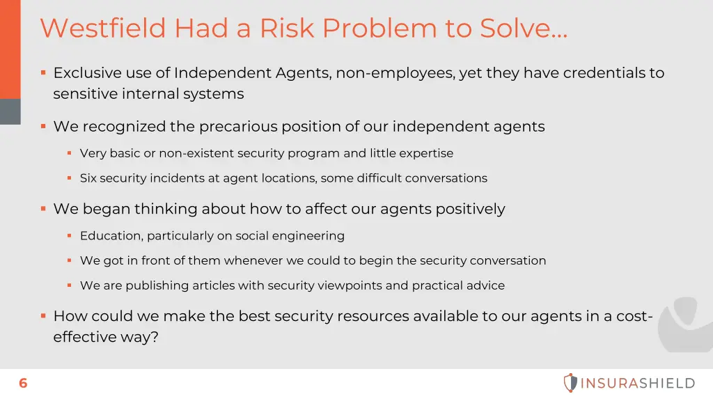 westfield had a risk problem to solve