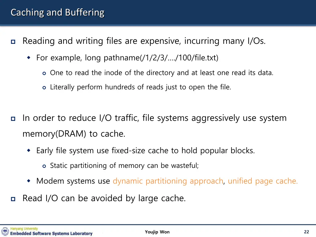 caching and buffering