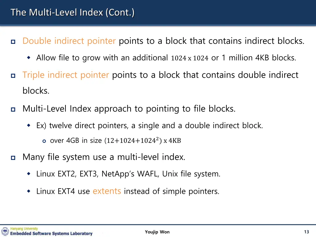 the multi level index cont
