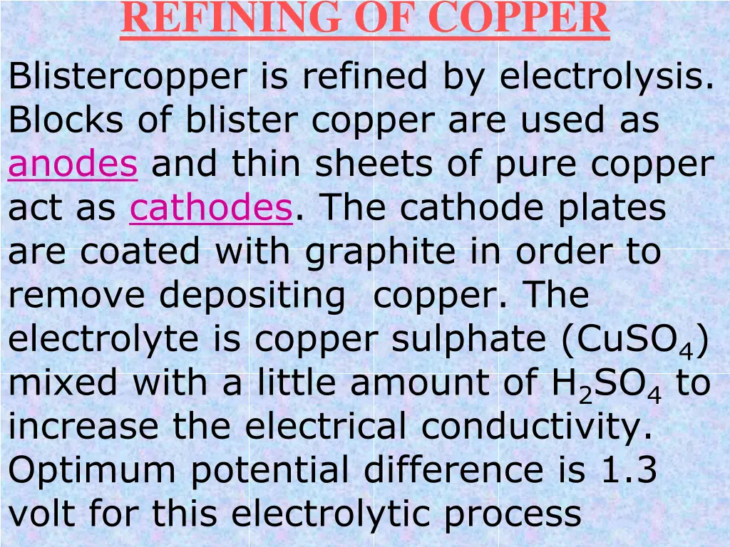 refining of copper blistercopper is refined