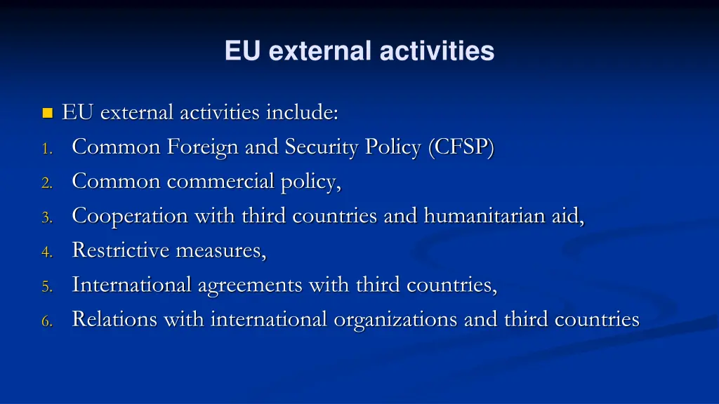 eu external activities