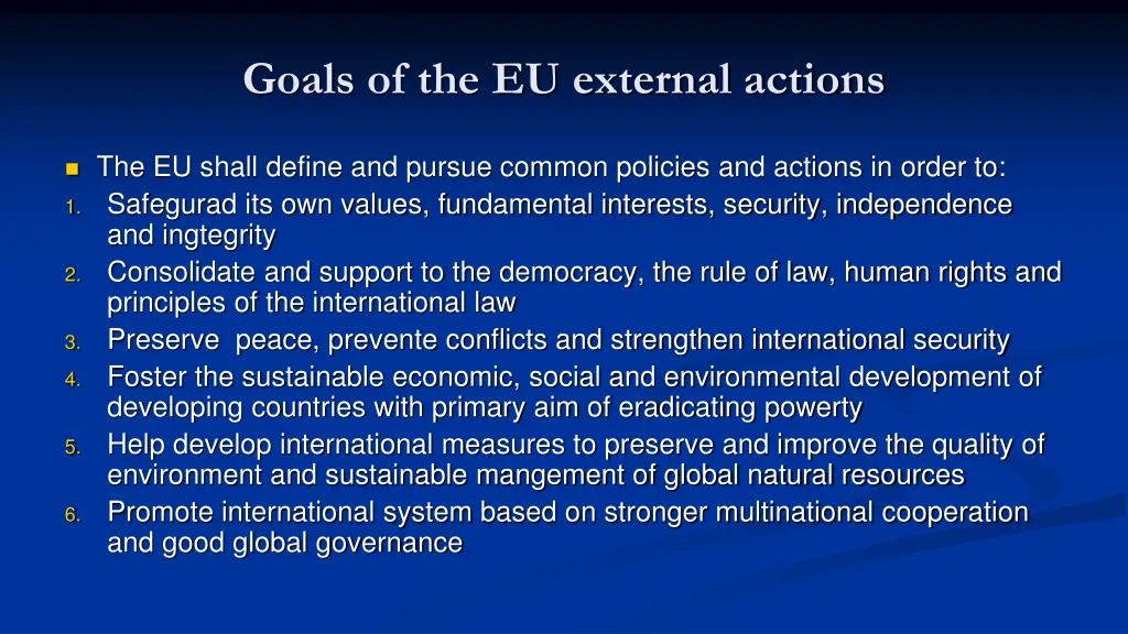 goals of the eu external actions 1