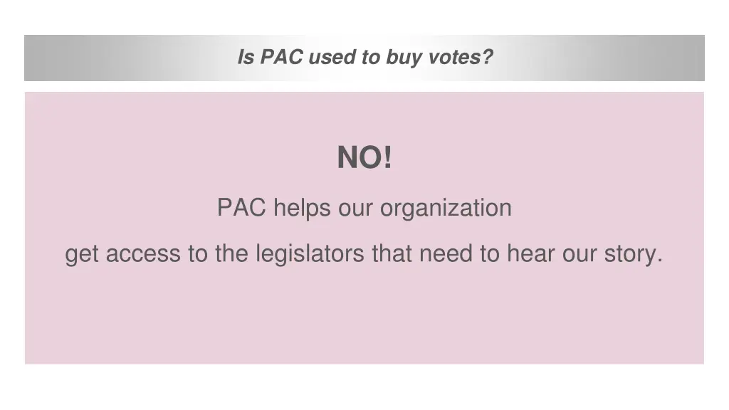 is pac used to buy votes