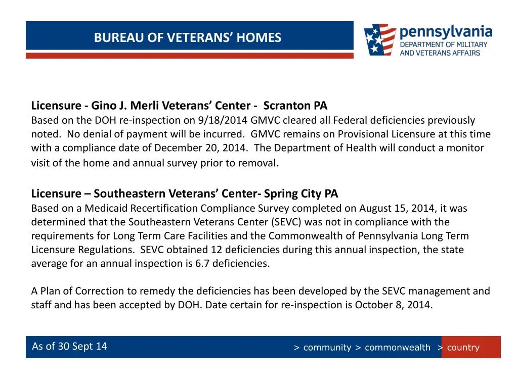 bureau of veterans homes