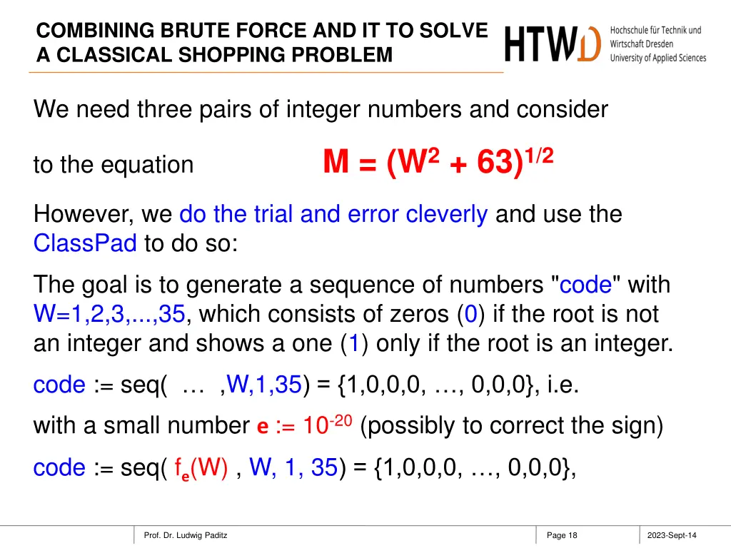 combining brute force and it to solve a classical 17