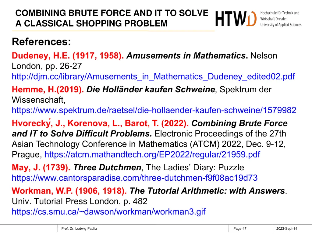 combining brute force and it to solve a classical 46