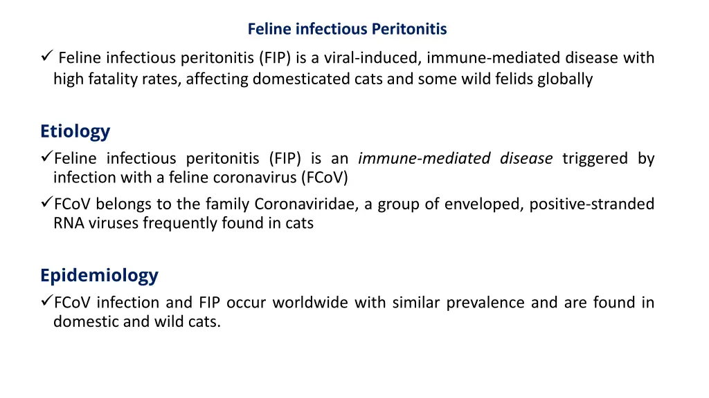 feline infectious peritonitis