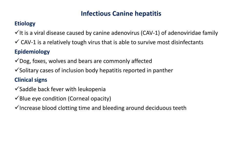 infectious canine hepatitis