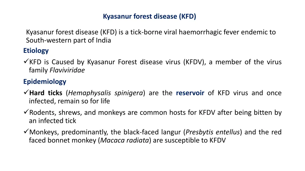 kyasanur forest disease kfd