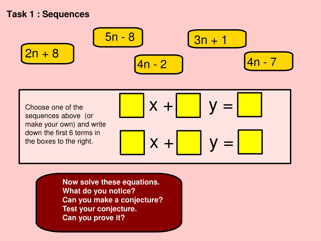 task 1 sequences