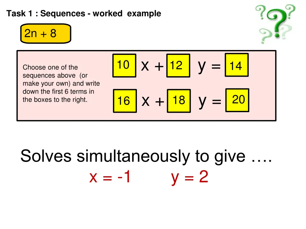 task 1 sequences worked example