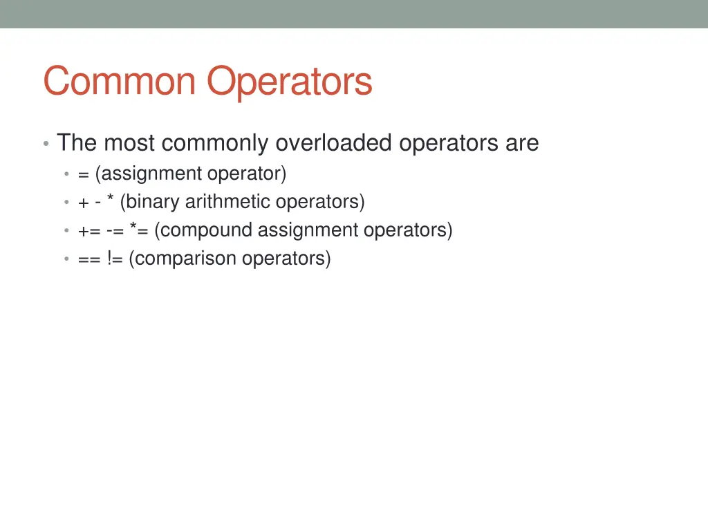 common operators