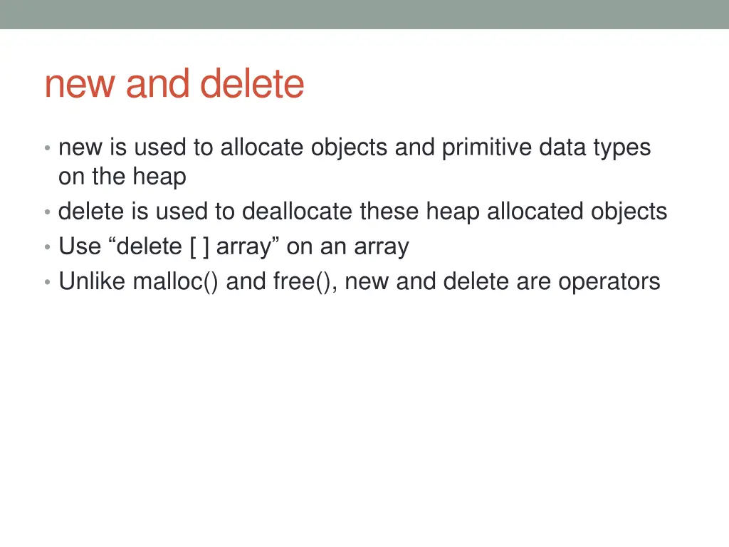 new and delete