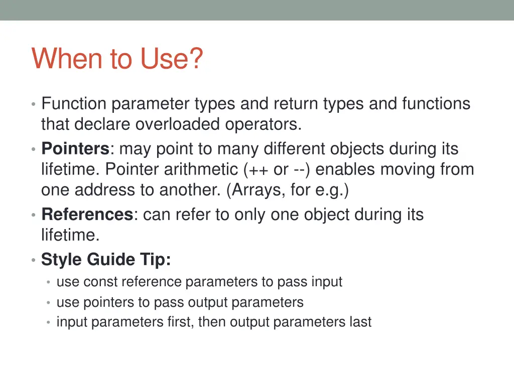 when to use