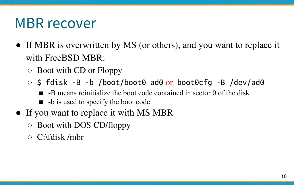mbr recover