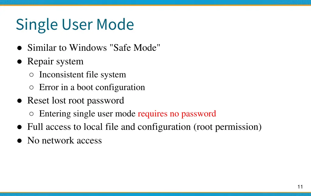 single user mode