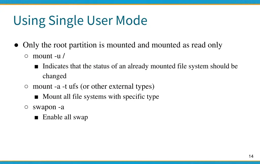 using single user mode