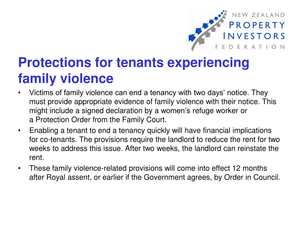 protections for tenants experiencing family