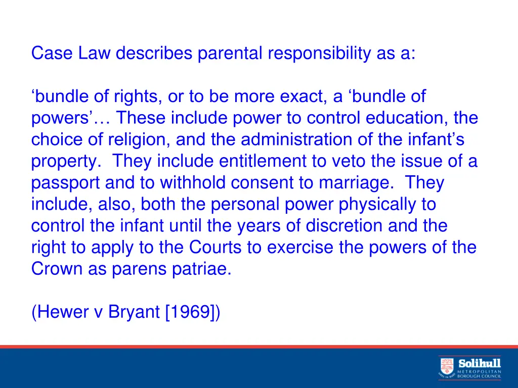 case law describes parental responsibility as a