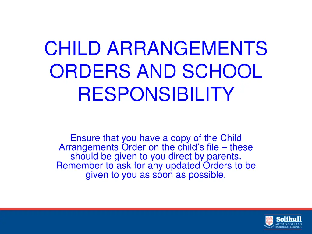 child arrangements orders and school