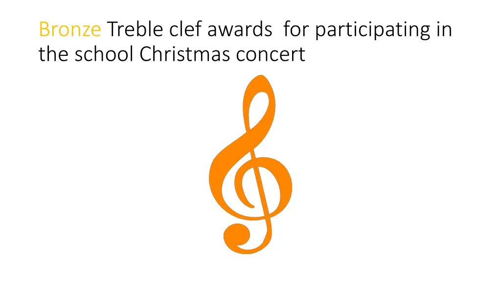 bronze treble clef awards for participating