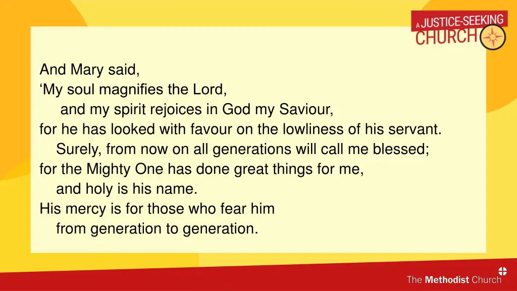 and mary said my soul magnifies the lord