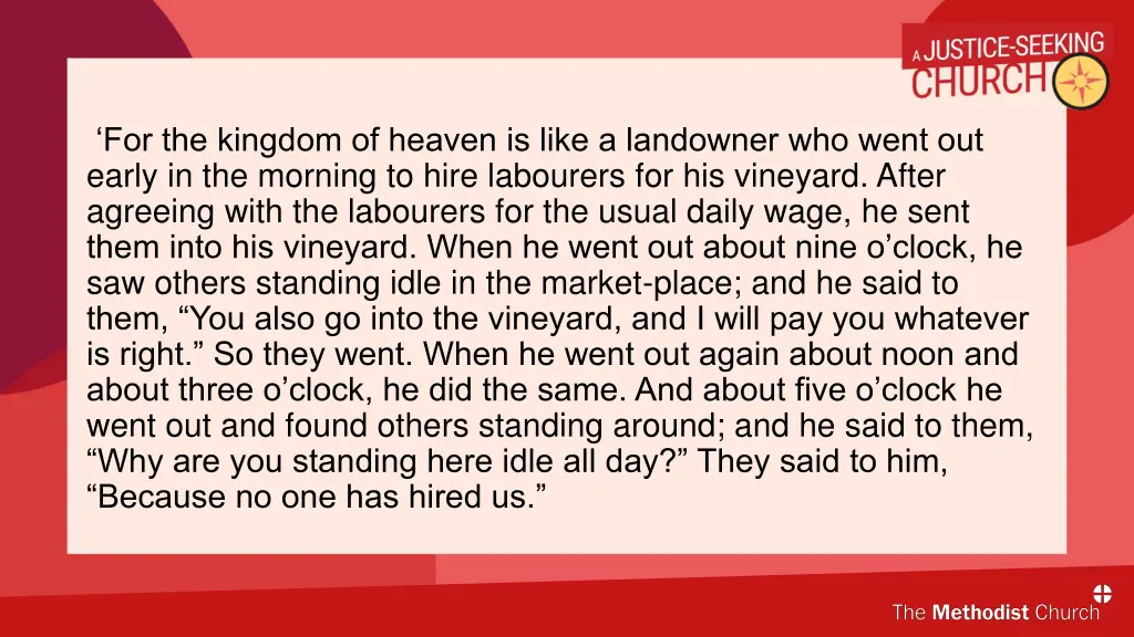 for the kingdom of heaven is like a landowner