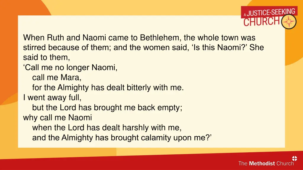 when ruth and naomi came to bethlehem the whole