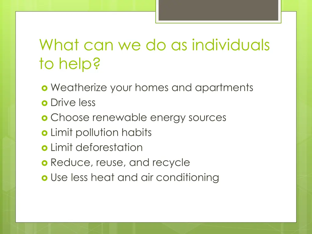 what can we do as individuals to help