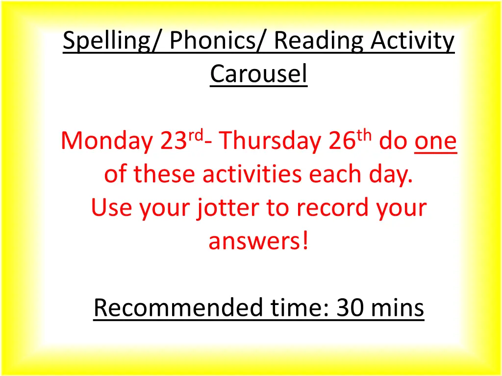 spelling phonics reading activity carousel
