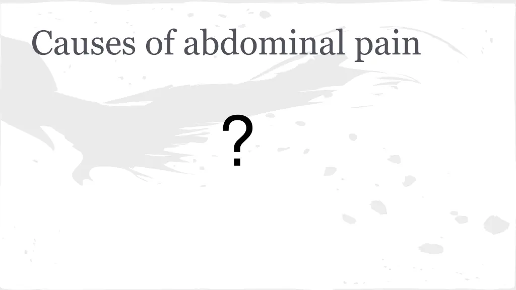 causes of abdominal pain