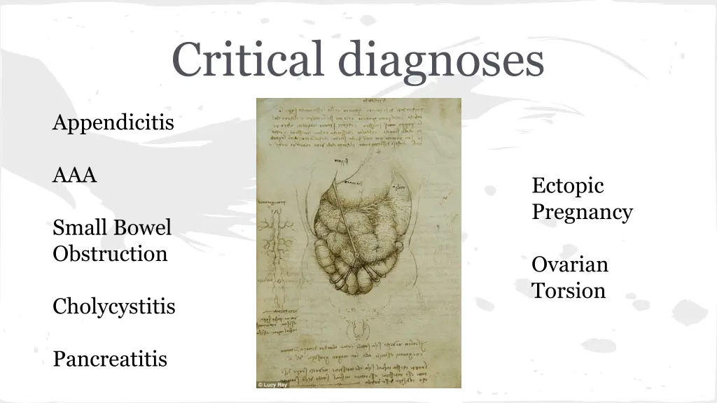 critical diagnoses