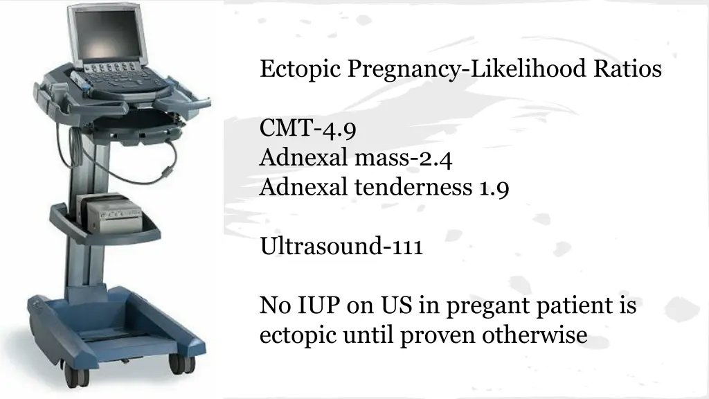 ectopic pregnancy likelihood ratios