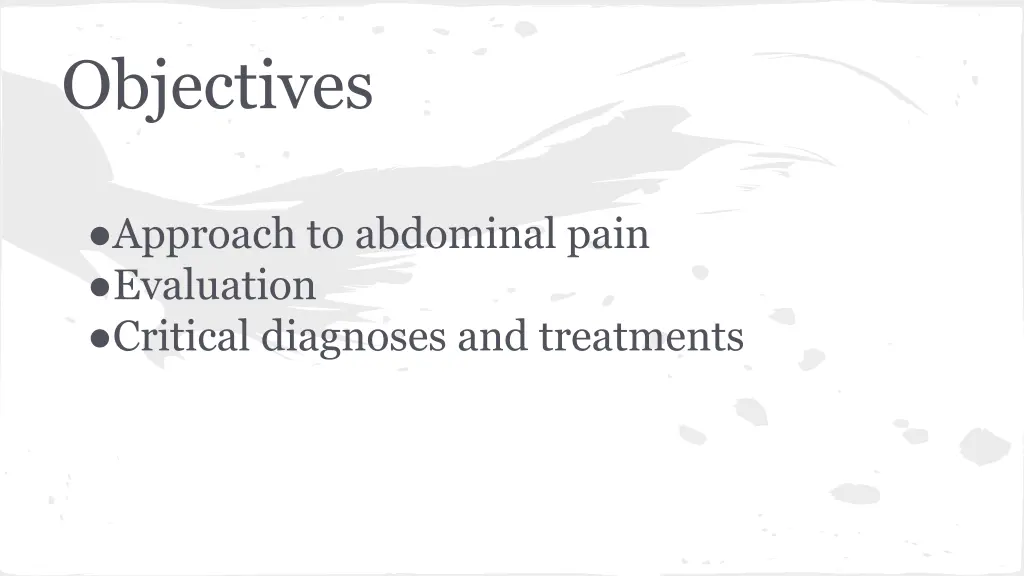 objectives
