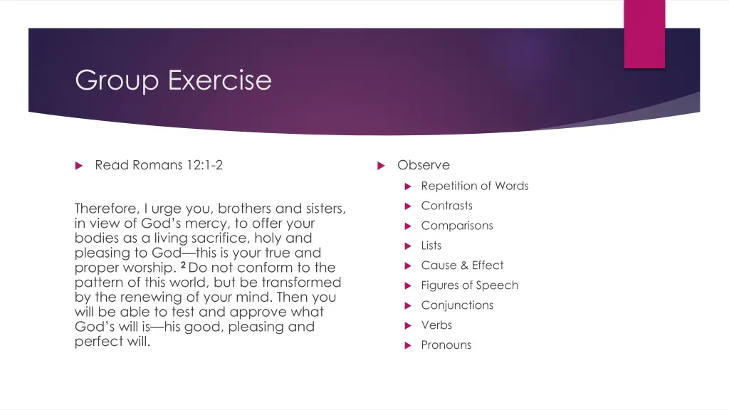 group exercise