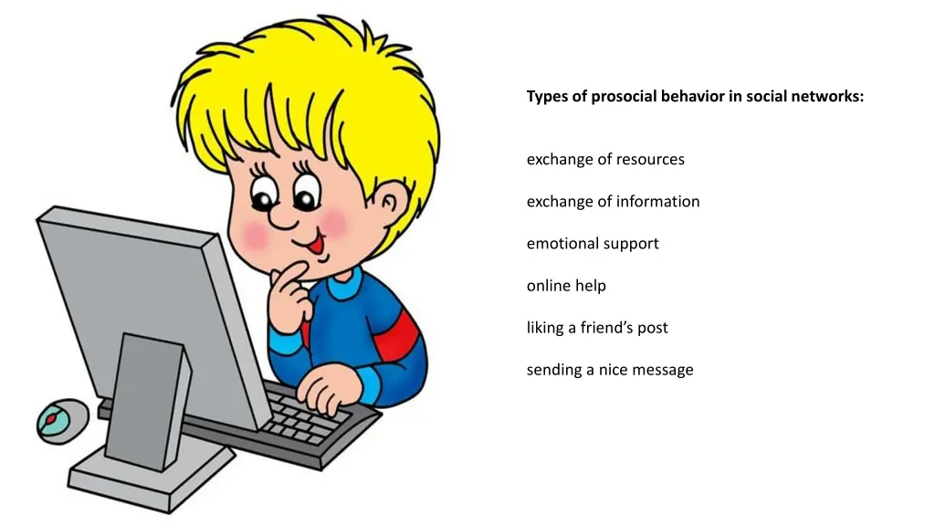 types of prosocial behavior in social networks