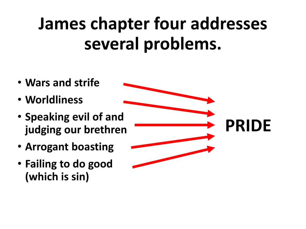 james chapter four addresses several problems 1