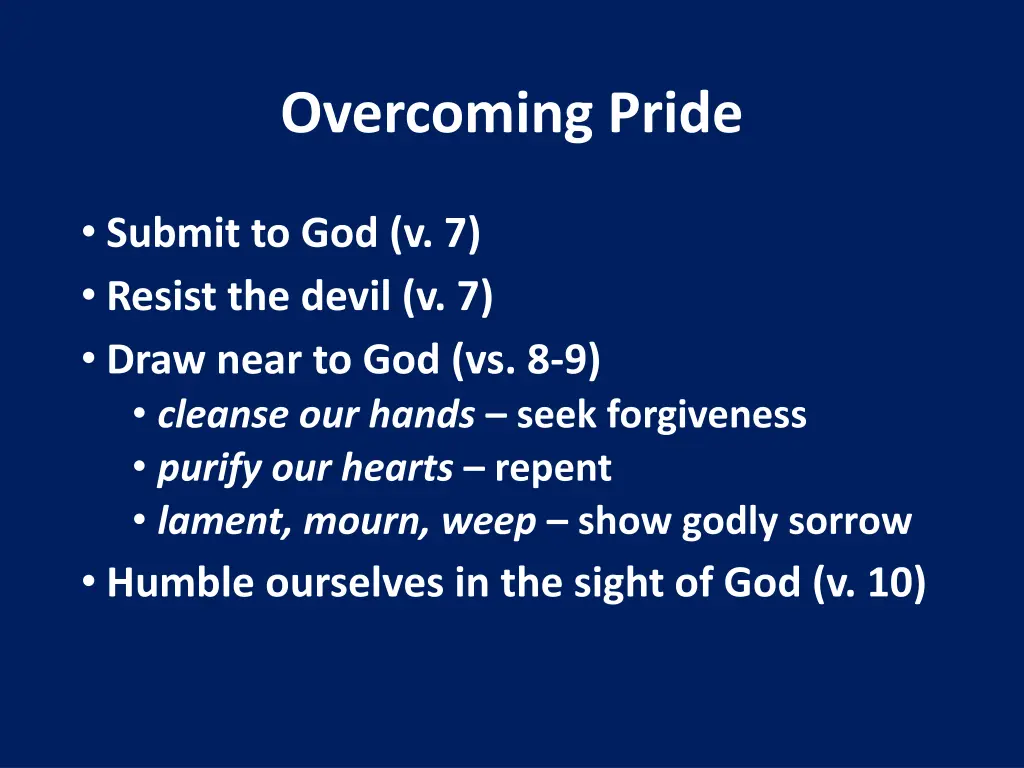 overcoming pride